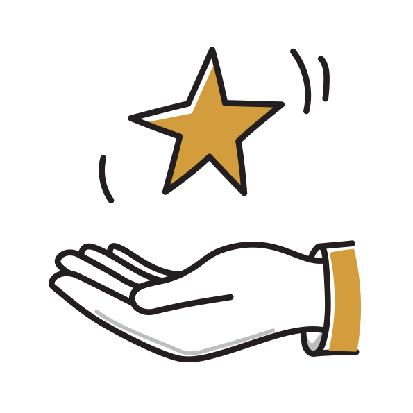 hand with star