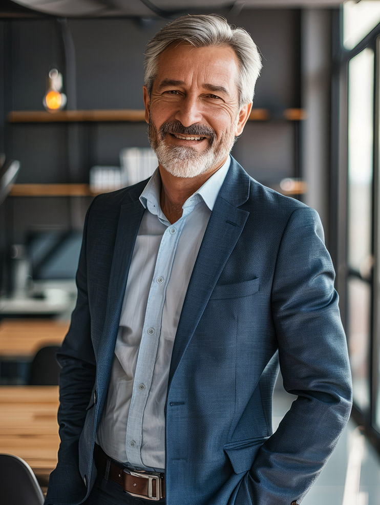 Confident Mature Business Leader: Smiling Middle-Aged Executive